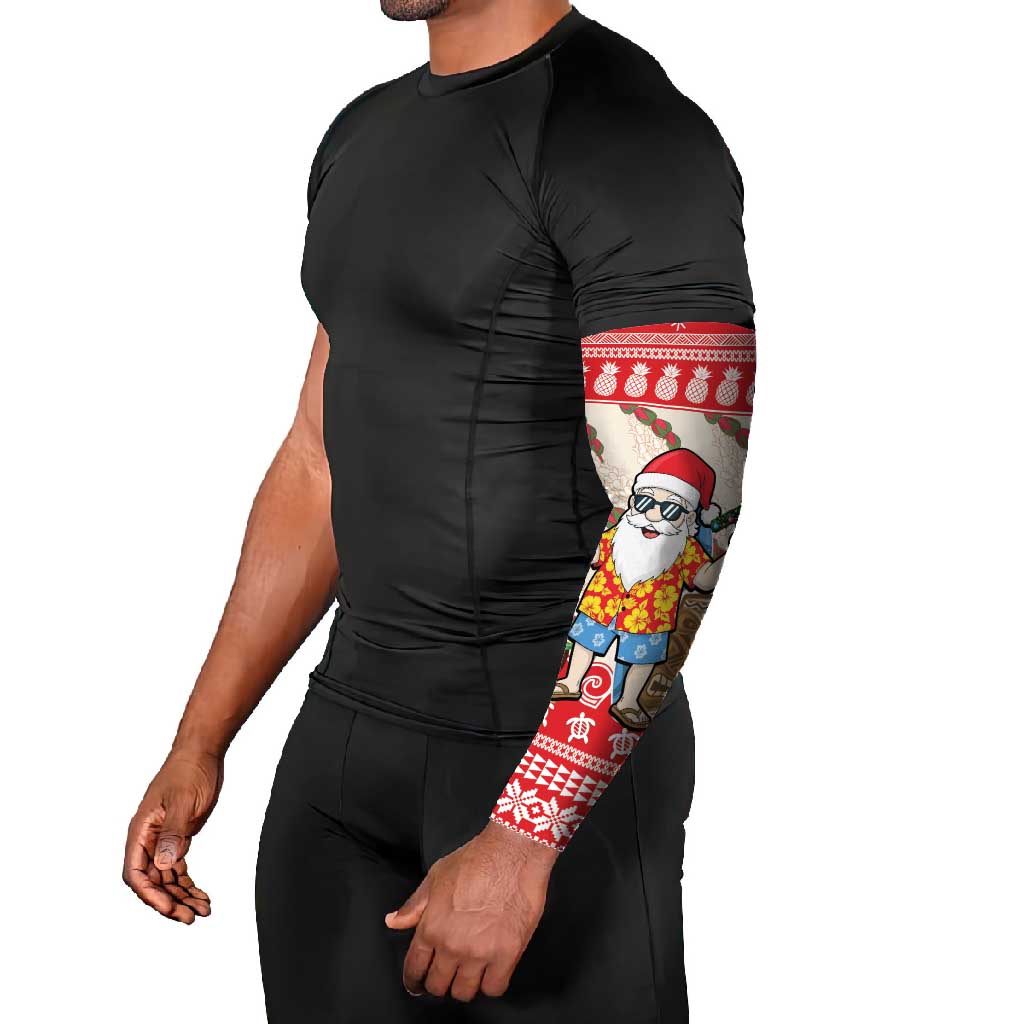 Hawaii Christmas Six Seven Arm Sleeves Mele Kalikimaka Funny Santa 67 Gen Alpha Slang - Polynesian Pride