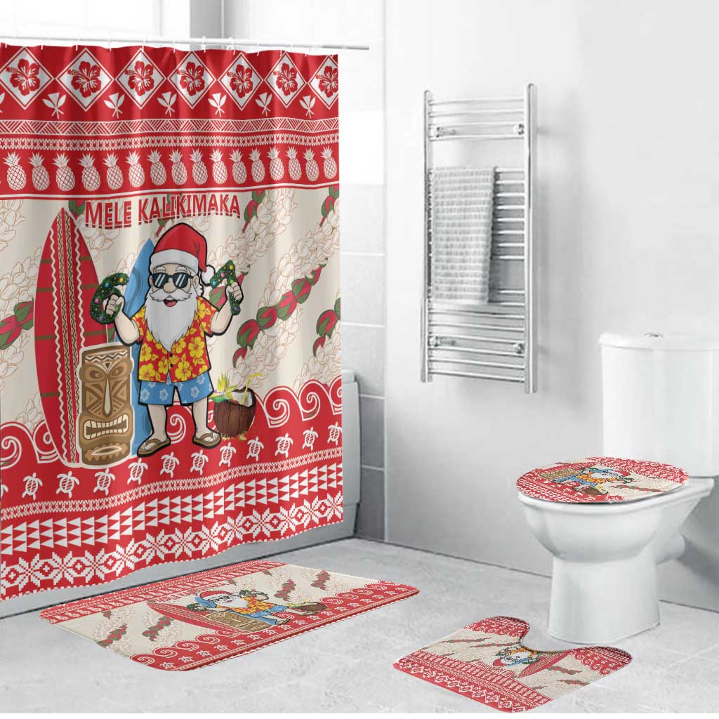 Hawaii Christmas Six Seven Bathroom Set Mele Kalikimaka Funny Santa 67 Gen Alpha Slang - Polynesian Pride