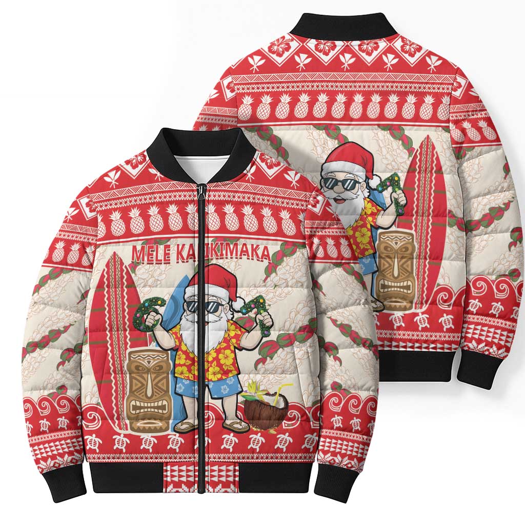 Hawaii Christmas Six Seven Bomber Puffer Jacket Mele Kalikimaka Funny Santa 67 Gen Alpha Slang - Polynesian Pride