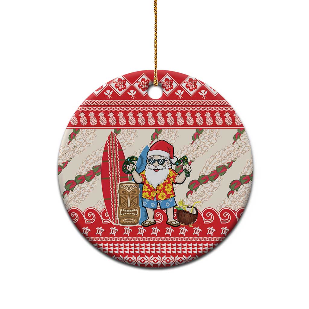 Hawaii Christmas Six Seven Ceramic Ornament Mele Kalikimaka Funny Santa 67 Gen Alpha Slang - Polynesian Pride