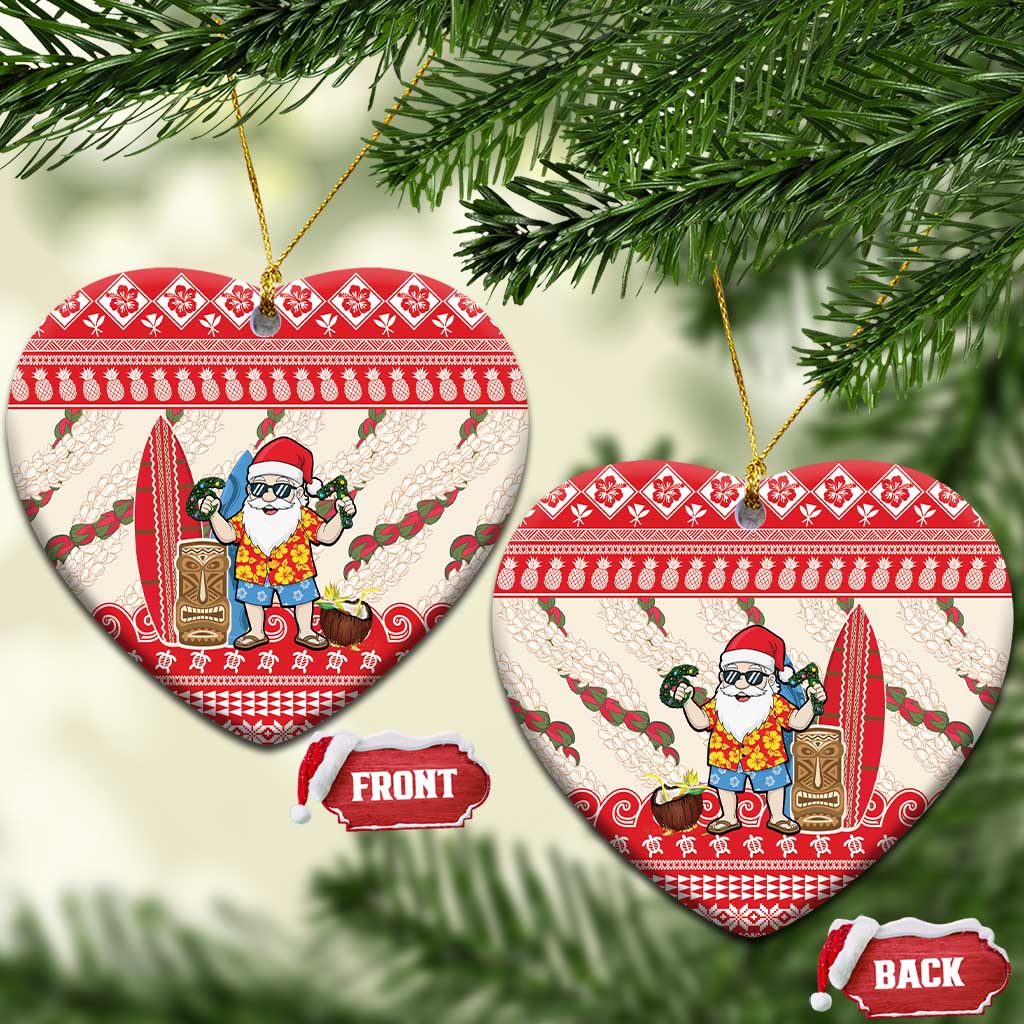 Hawaii Christmas Six Seven Ceramic Ornament Mele Kalikimaka Funny Santa 67 Gen Alpha Slang - Polynesian Pride