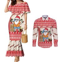 Hawaii Christmas Six Seven Couples Matching Mermaid Dress and Long Sleeve Button Shirt Mele Kalikimaka Funny Santa 67 Gen Alpha Slang - Polynesian Pride