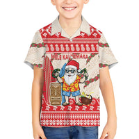 Hawaii Christmas Six Seven Family Matching Long Sleeve Bodycon Dress and Hawaiian Shirt Mele Kalikimaka Funny Santa 67 Gen Alpha Slang LT14 - Polynesian Pride