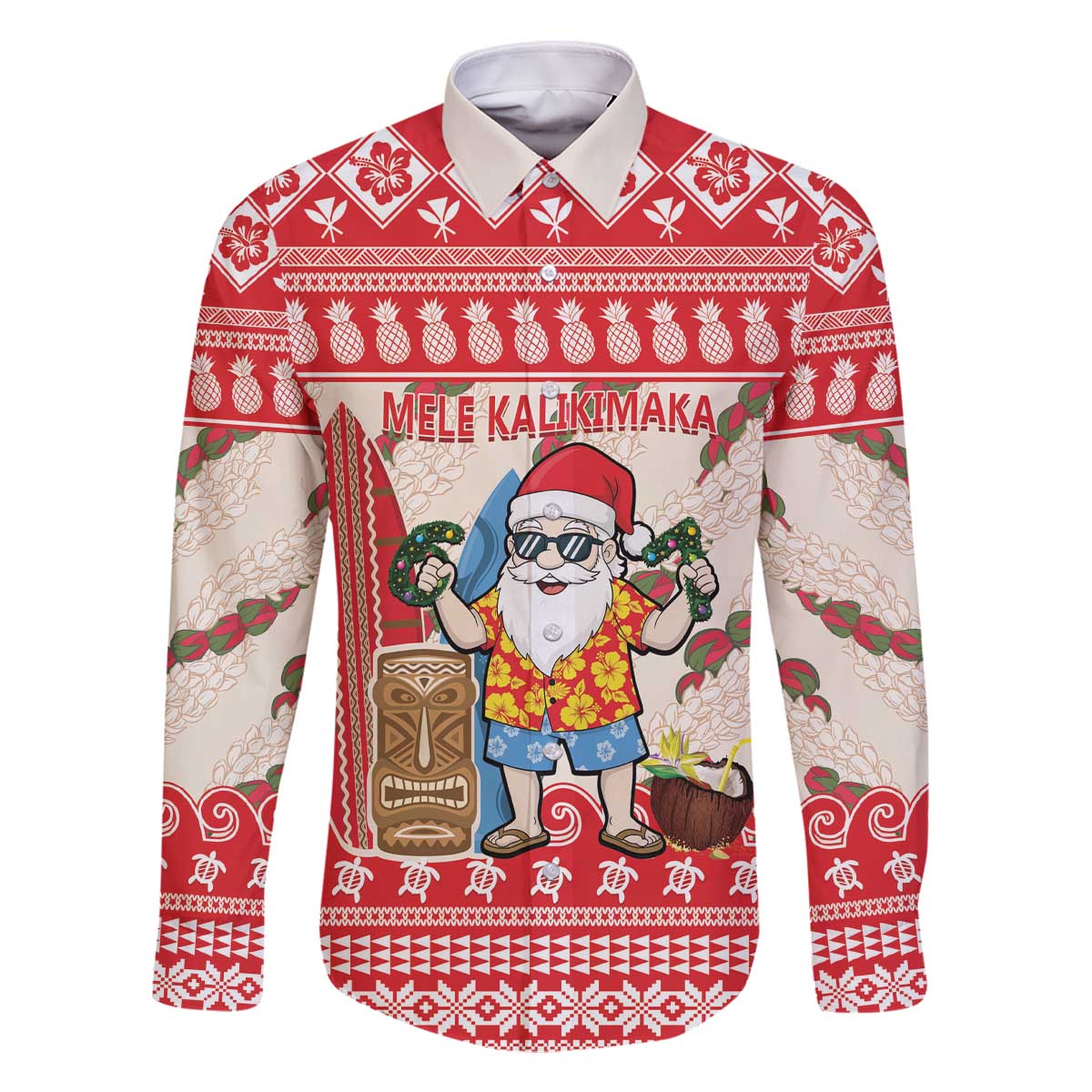 Hawaii Christmas Six Seven Family Matching Off The Shoulder Long Sleeve Dress and Hawaiian Shirt Mele Kalikimaka Funny Santa 67 Gen Alpha Slang - Polynesian Pride