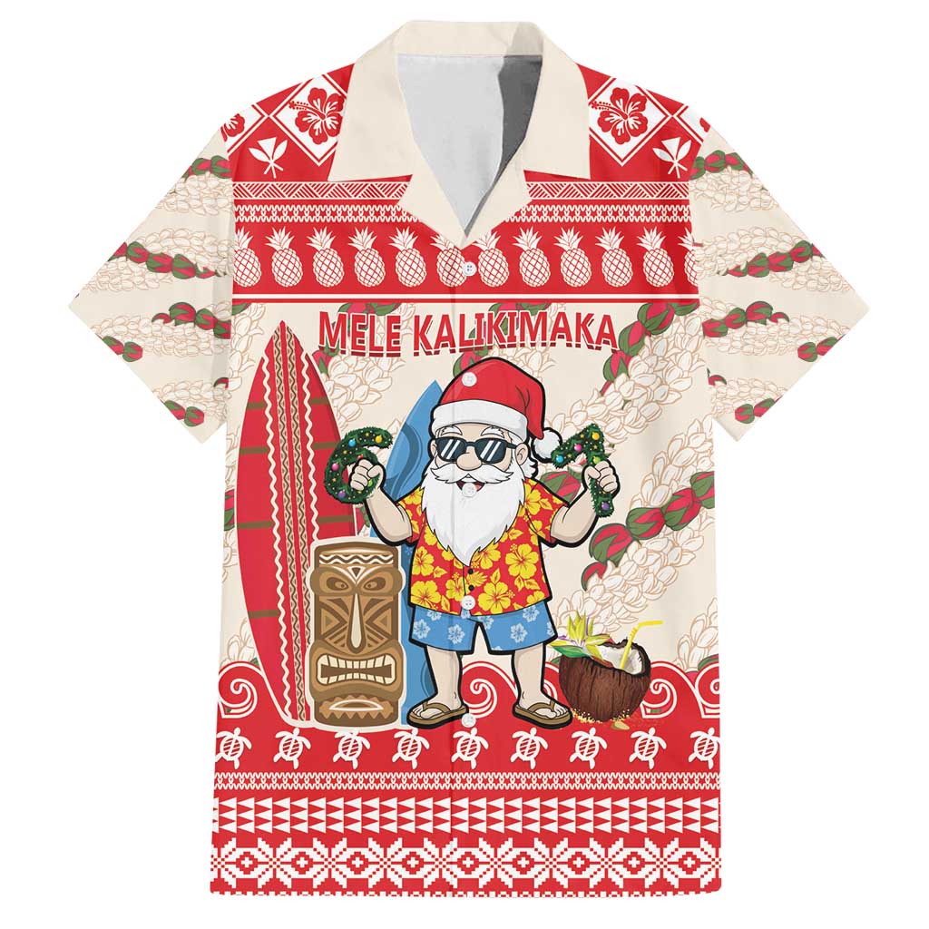 Hawaii Christmas Six Seven Family Matching Off Shoulder Short Dress and Hawaiian Shirt Mele Kalikimaka Funny Santa 67 Gen Alpha Slang - Polynesian Pride