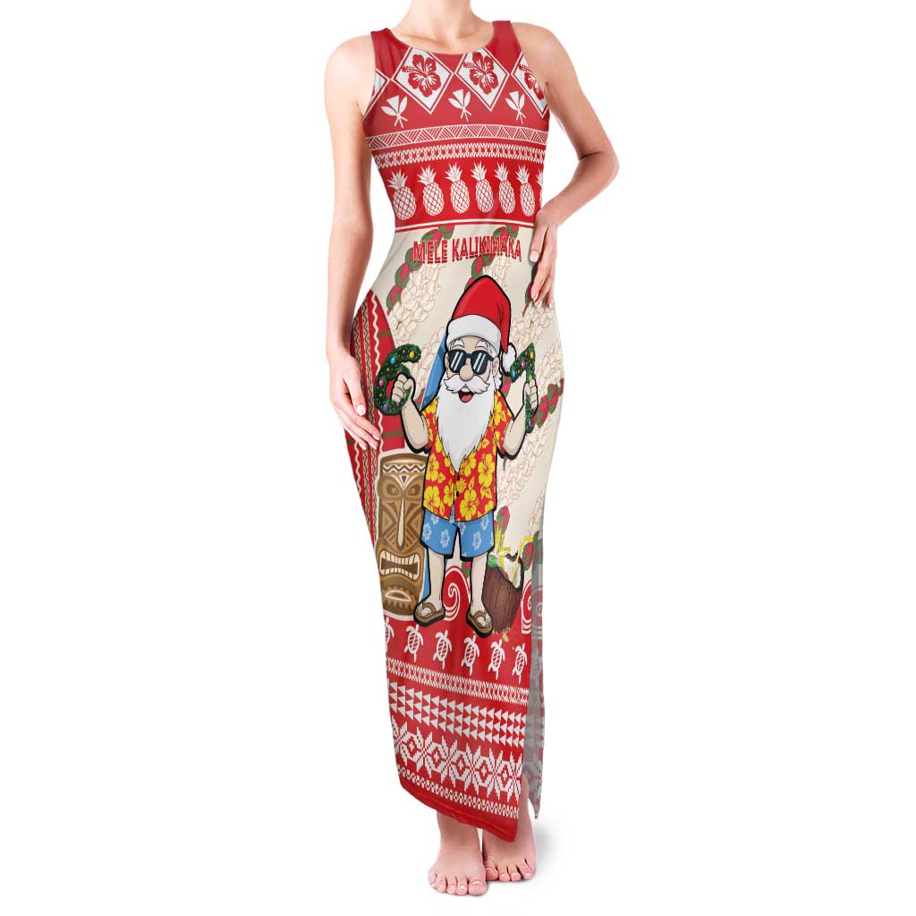 Hawaii Christmas Six Seven Family Matching Tank Maxi Dress and Hawaiian Shirt Mele Kalikimaka Funny Santa 67 Gen Alpha Slang LT14 Red - Polynesian Pride