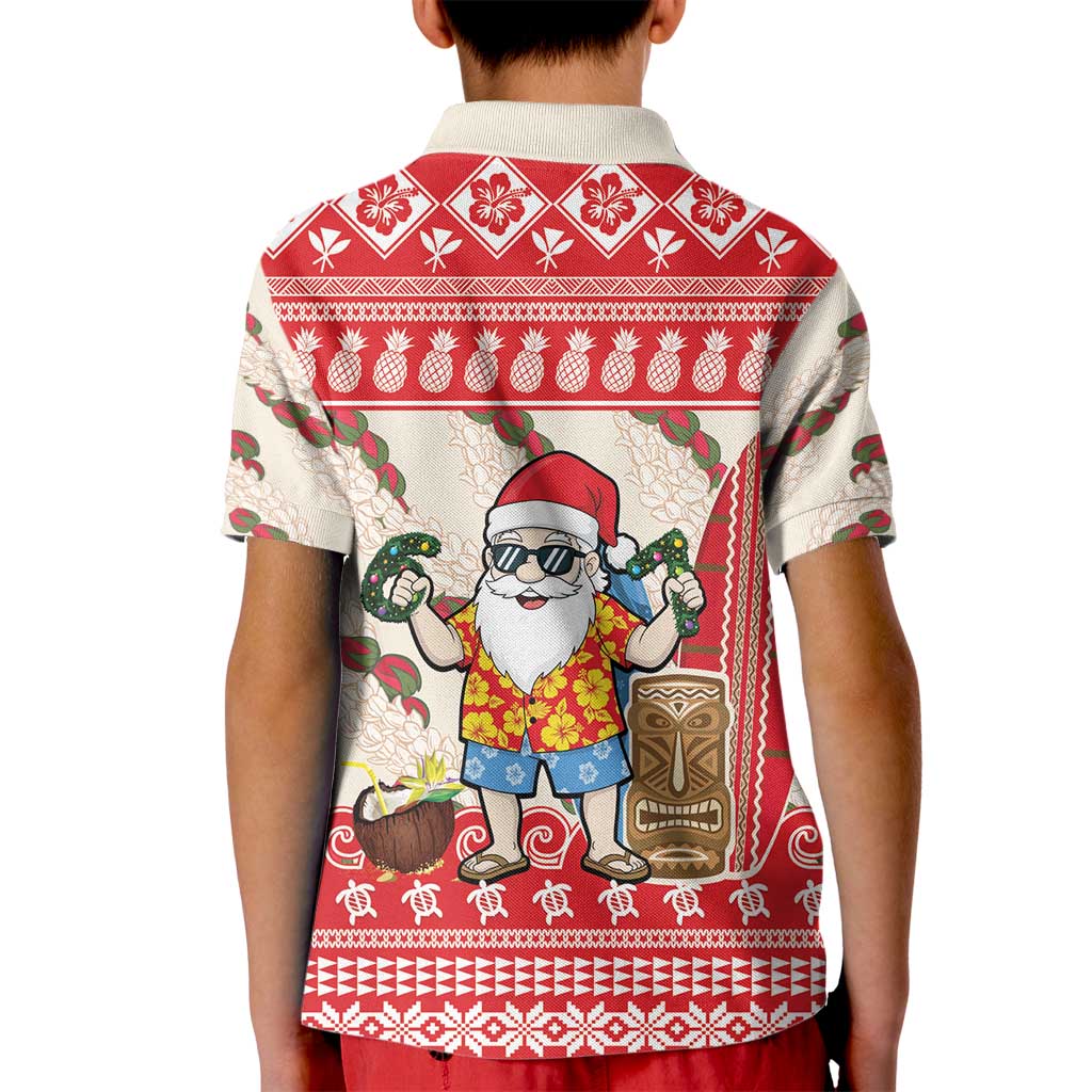 Hawaii Christmas Six Seven Kid Polo Shirt Mele Kalikimaka Funny Santa 67 Gen Alpha Slang - Polynesian Pride