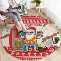 Hawaii Christmas Six Seven Round Carpet Mele Kalikimaka Funny Santa 67 Gen Alpha Slang - Polynesian Pride