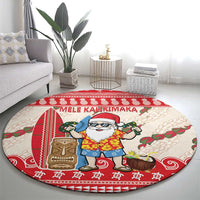 Hawaii Christmas Six Seven Round Carpet Mele Kalikimaka Funny Santa 67 Gen Alpha Slang - Polynesian Pride