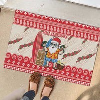 Hawaii Christmas Six Seven Rubber Doormat Mele Kalikimaka Funny Santa 67 Gen Alpha Slang - Polynesian Pride