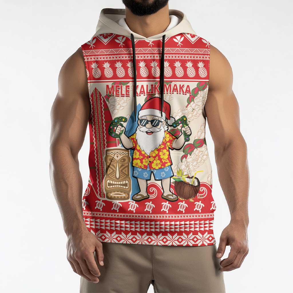 Hawaii Christmas Six Seven Sleeveless Hoodie Mele Kalikimaka Funny Santa 67 Gen Alpha Slang - Polynesian Pride