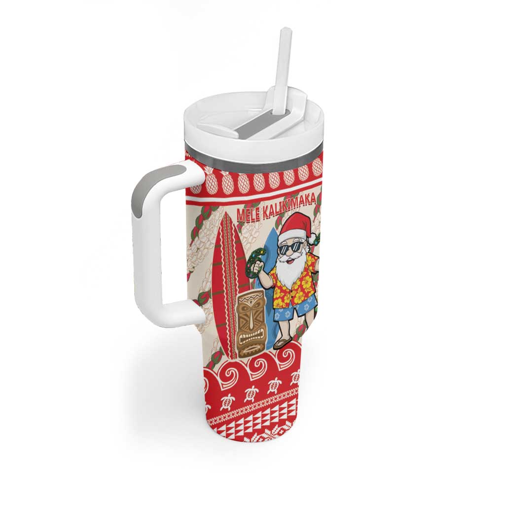 Hawaii Christmas Six Seven Tumbler With Handle Mele Kalikimaka Funny Santa 67 Gen Alpha Slang - Polynesian Pride