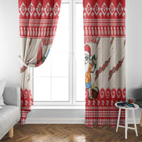 Hawaii Christmas Six Seven Window Curtain Mele Kalikimaka Funny Santa 67 Gen Alpha Slang - Polynesian Pride