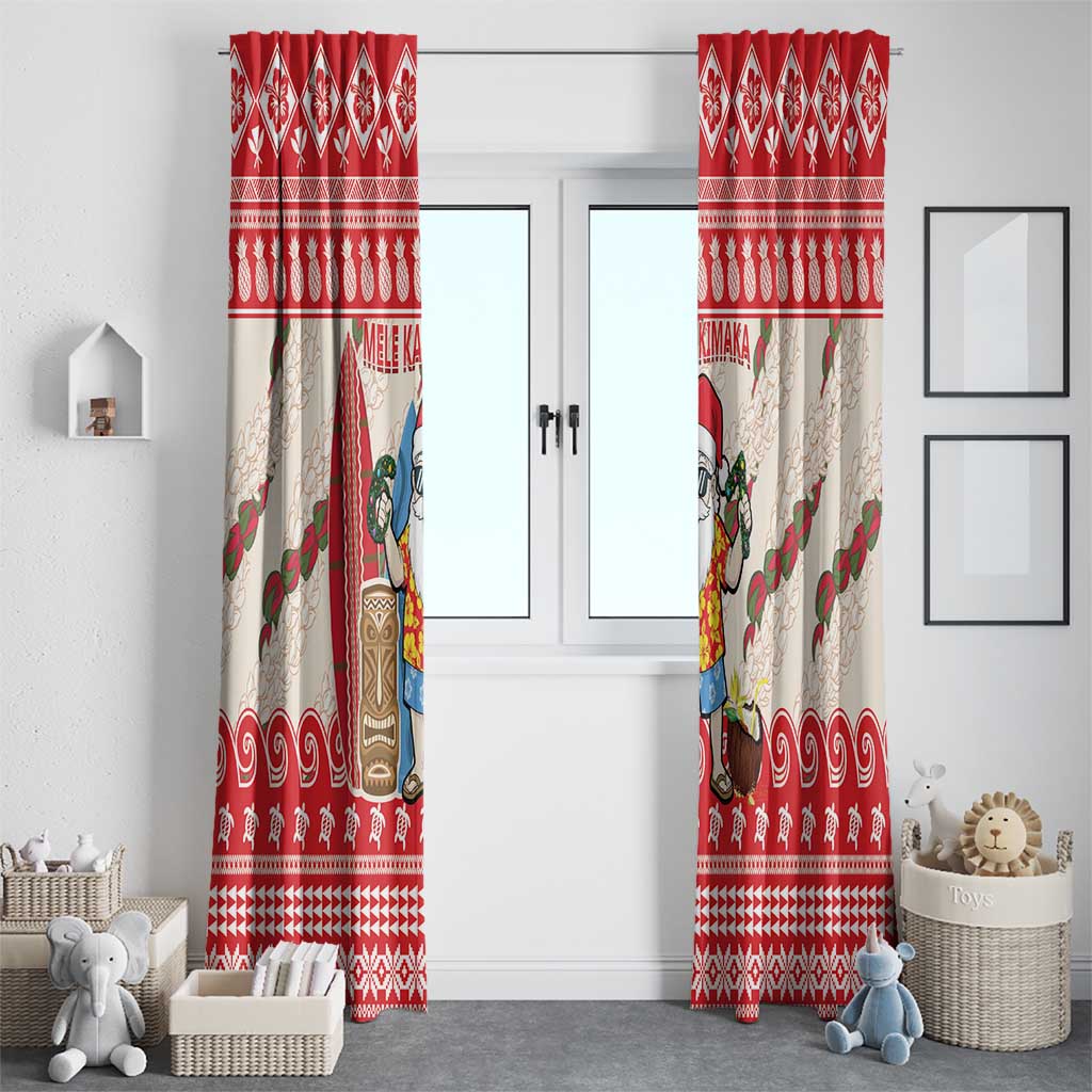 Hawaii Christmas Six Seven Window Curtain Mele Kalikimaka Funny Santa 67 Gen Alpha Slang - Polynesian Pride