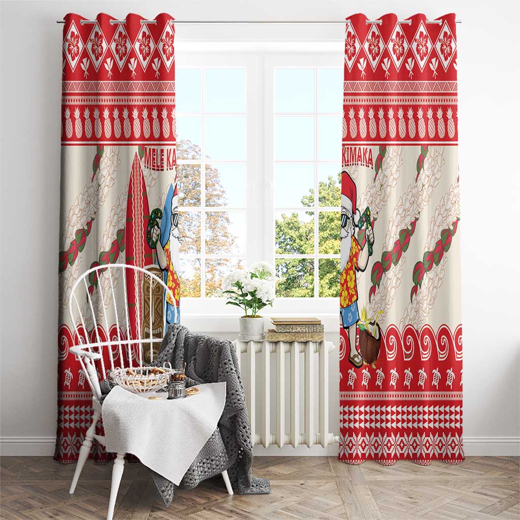 Hawaii Christmas Six Seven Window Curtain Mele Kalikimaka Funny Santa 67 Gen Alpha Slang - Polynesian Pride