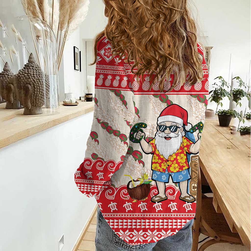 Hawaii Christmas Six Seven Women Casual Shirt Mele Kalikimaka Funny Santa 67 Gen Alpha Slang - Polynesian Pride