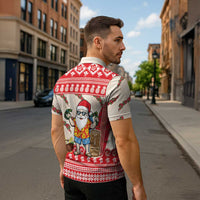 Hawaii Christmas Six Seven Zipper Polo Shirt Mele Kalikimaka Funny Santa 67 Gen Alpha Slang - Polynesian Pride