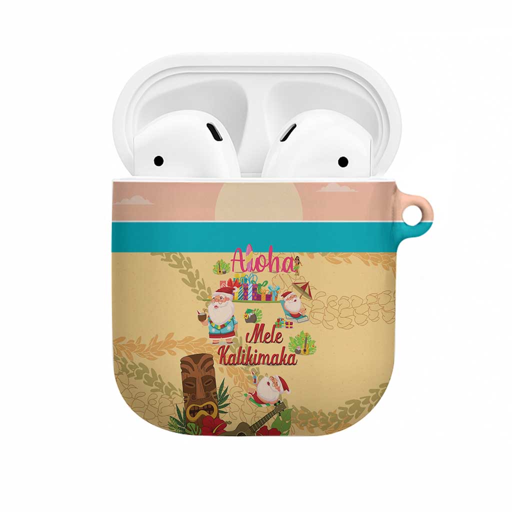 Aloha Hawaii Mele Kalikimaka AirPods Case Beachy Funny Santa Hawaiian Lei - Polynesian Pride