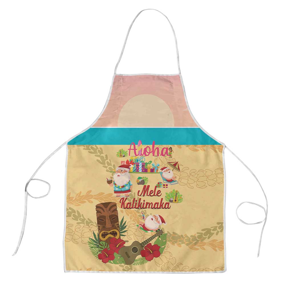 Aloha Hawaii Mele Kalikimaka Apron Beachy Funny Santa Hawaiian Lei - Polynesian Pride
