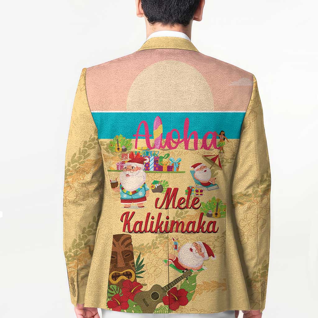 Aloha Hawaii Mele Kalikimaka Blazer Beachy Funny Santa Hawaiian Lei - Polynesian Pride