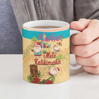 Aloha Hawaii Mele Kalikimaka Ceramic Mug Beachy Funny Santa Hawaiian Lei - Polynesian Pride