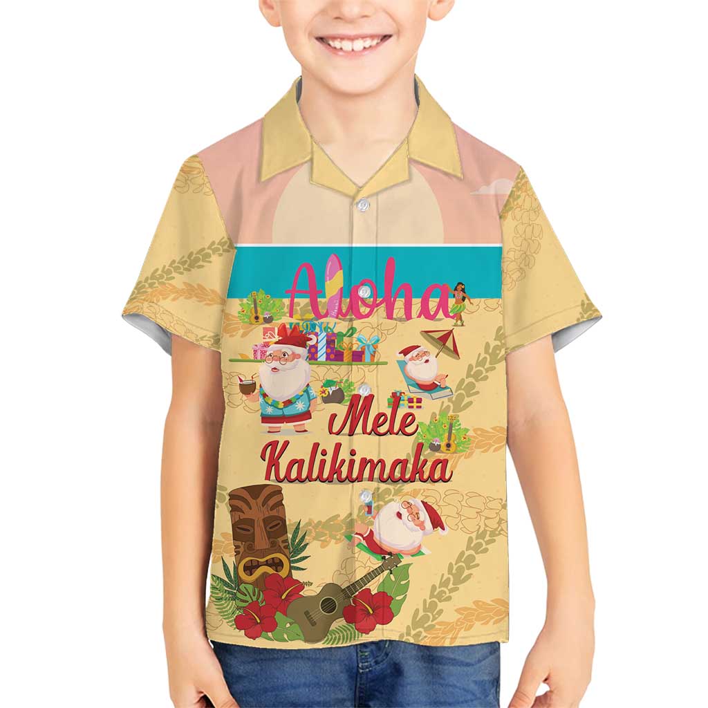 Aloha Hawaii Mele Kalikimaka Family Matching Long Sleeve Bodycon Dress and Hawaiian Shirt Beachy Funny Santa Hawaiian Lei - Polynesian Pride