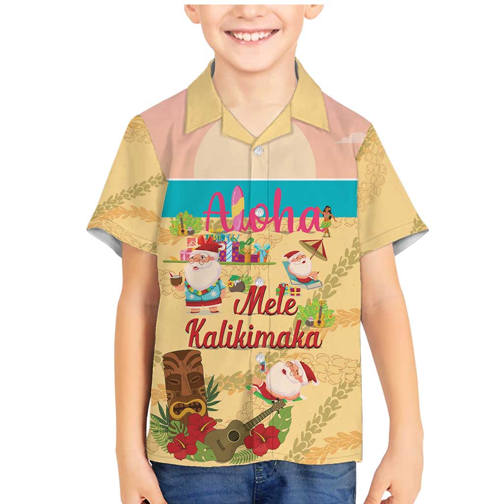 Aloha Hawaii Mele Kalikimaka Family Matching Mermaid Dress and Hawaiian Shirt Beachy Funny Santa Hawaiian Lei - Polynesian Pride