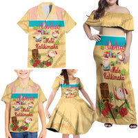 Aloha Hawaii Mele Kalikimaka Family Matching Off Shoulder Maxi Dress and Hawaiian Shirt Beachy Funny Santa Hawaiian Lei - Polynesian Pride