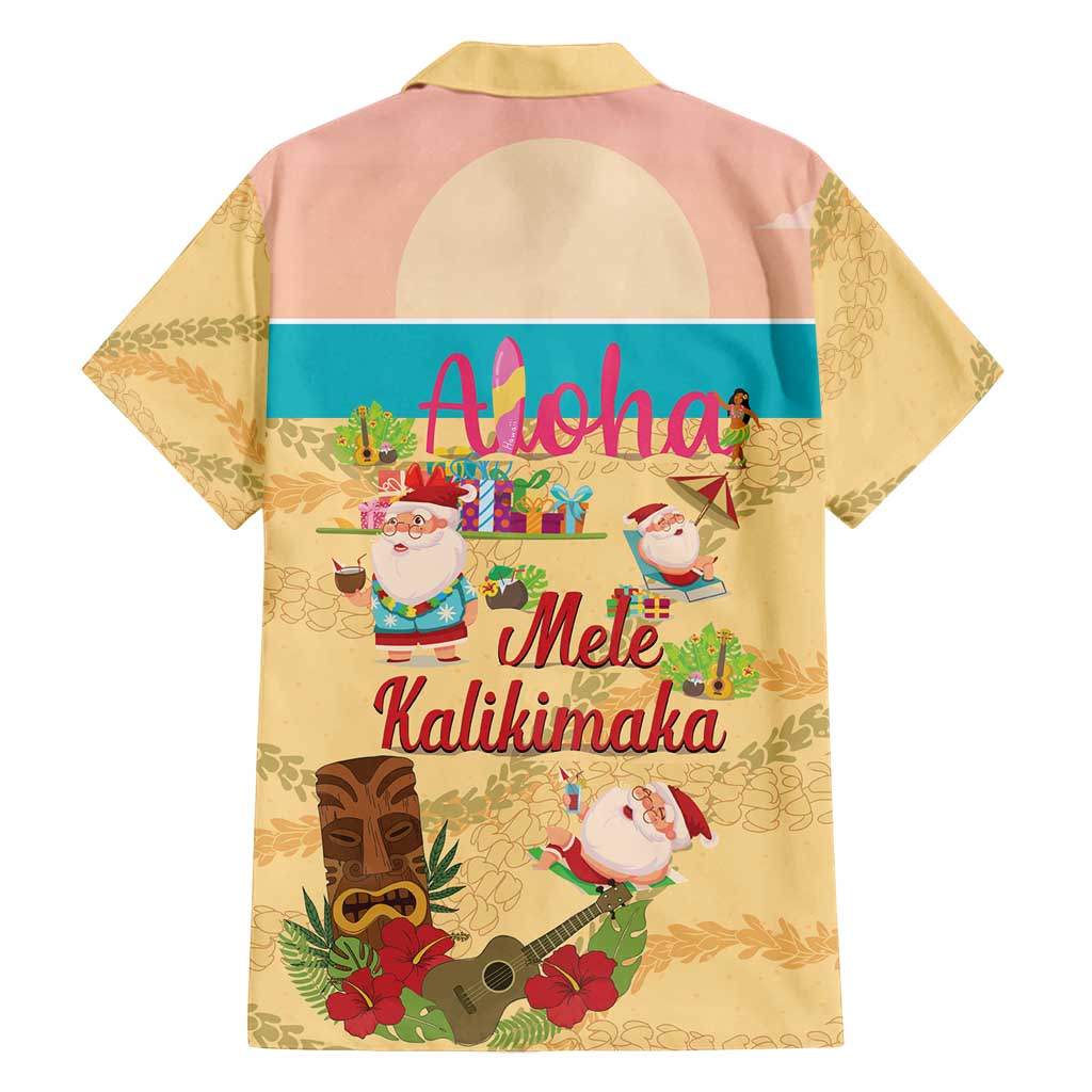 Aloha Hawaii Mele Kalikimaka Family Matching Puletasi and Hawaiian Shirt Beachy Funny Santa Hawaiian Lei - Polynesian Pride
