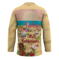 Aloha Hawaii Mele Kalikimaka Hockey Jersey Beachy Funny Santa Hawaiian Lei - Polynesian Pride