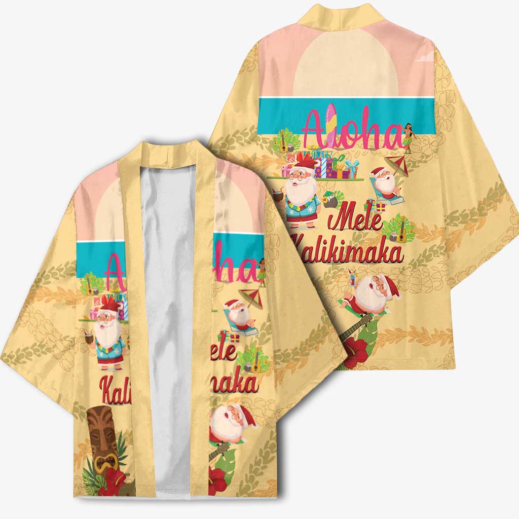 Aloha Hawaii Mele Kalikimaka Kimono Beachy Funny Santa Hawaiian Lei - Polynesian Pride