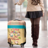 Aloha Hawaii Mele Kalikimaka Luggage Cover Beachy Funny Santa Hawaiian Lei - Polynesian Pride