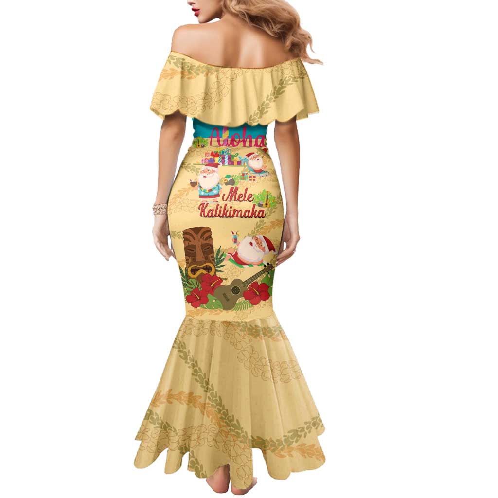 Aloha Hawaii Mele Kalikimaka Mermaid Dress Beachy Funny Santa Hawaiian Lei - Polynesian Pride