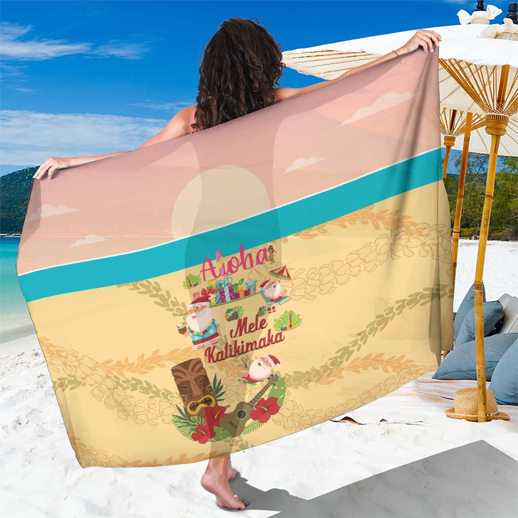 Aloha Hawaii Mele Kalikimaka Sarong Beachy Funny Santa Hawaiian Lei - Polynesian Pride
