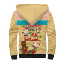 Aloha Hawaii Mele Kalikimaka Sherpa Hoodie Beachy Funny Santa Hawaiian Lei - Polynesian Pride