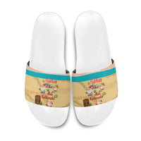 Aloha Hawaii Mele Kalikimaka Slide Sandals Beachy Funny Santa Hawaiian Lei - Polynesian Pride