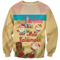 Aloha Hawaii Mele Kalikimaka Sweatshirt Beachy Funny Santa Hawaiian Lei - Polynesian Pride