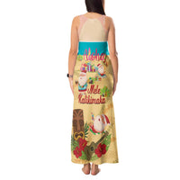 Aloha Hawaii Mele Kalikimaka Tank Maxi Dress Beachy Funny Santa Hawaiian Lei - Polynesian Pride