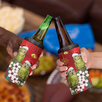 New Zealand Kakapo Christmas 4 in 1 Can Cooler Tumbler Owl Parrot Santa Sliver Fern Manuka - Red - Polynesian Pride