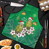 New Zealand Kakapo Christmas Apron Owl Parrot Santa Sliver Fern Manuka - Green - Polynesian Pride