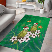 New Zealand Kakapo Christmas Area Rug Owl Parrot Santa Sliver Fern Manuka - Green - Polynesian Pride