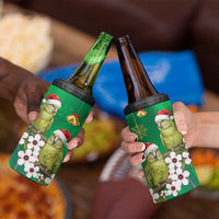 New Zealand Kakapo Christmas 4 in 1 Can Cooler Tumbler Owl Parrot Santa Sliver Fern Manuka - Green - Polynesian Pride