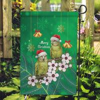 New Zealand Kakapo Christmas Garden Flag Owl Parrot Santa Sliver Fern Manuka - Green - Polynesian Pride