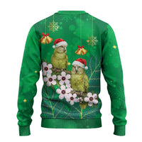 New Zealand Kakapo Christmas Ugly Christmas Sweater Owl Parrot Santa Sliver Fern Manuka - Green - Polynesian Pride