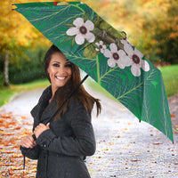 New Zealand Kakapo Christmas Umbrella Owl Parrot Santa Sliver Fern Manuka - Green - Polynesian Pride