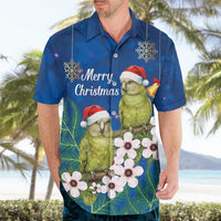 New Zealand Kakapo Christmas Hawaiian Shirt Owl Parrot Santa Sliver Fern Manuka - Blue LT14 - Polynesian Pride