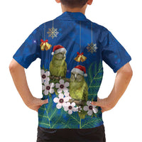 New Zealand Kakapo Christmas Hawaiian Shirt Owl Parrot Santa Sliver Fern Manuka - Blue LT14 - Polynesian Pride