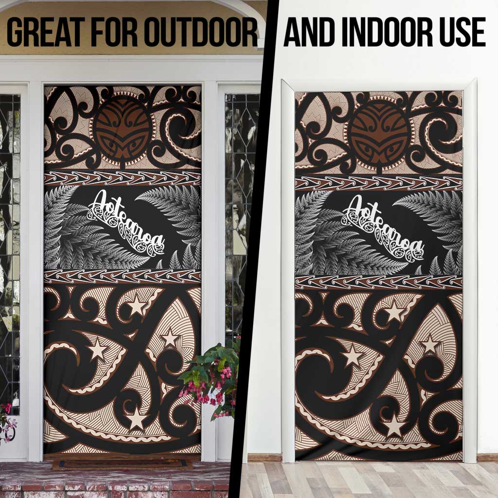 Kia Ora New Zealand Door Cover Aotearoa Proud Maori Silver Fern - Polynesian Pride