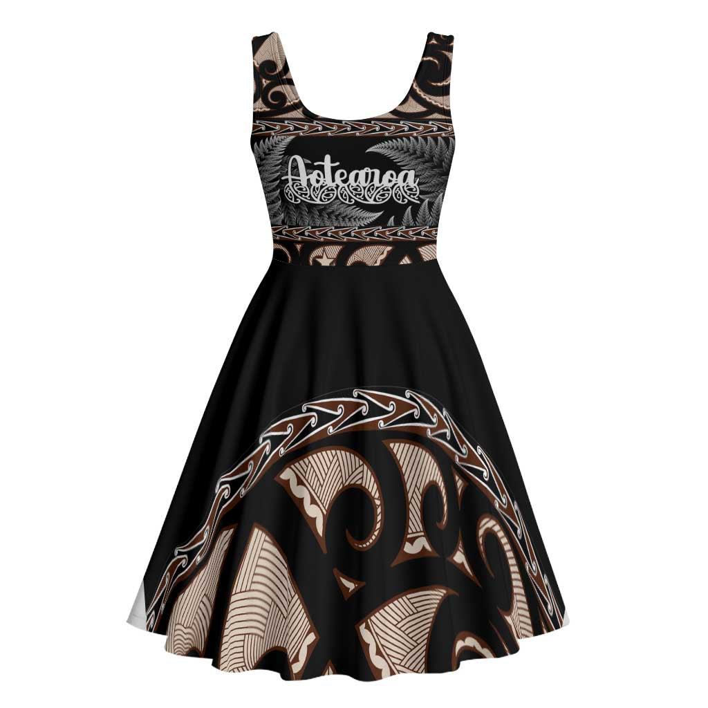 Kia Ora New Zealand Midi Dress Aotearoa Proud Maori Silver Fern LT14 - Polynesian Pride