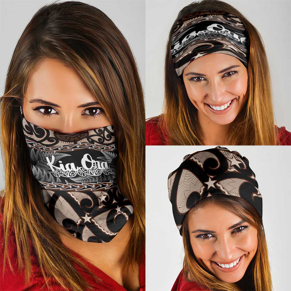 Kia Ora New Zealand Neck Gaiter Aotearoa Proud Maori Silver Fern - Polynesian Pride